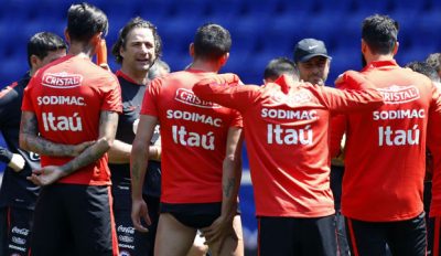 Entrenamiento de la seleccion chilena en el Red Bull Arena.